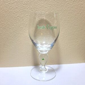 Irish Coffee 6" Glass with Shamrock on stem